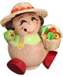 German Incense Smoker Gardener, Height 11 Cm / 4 Inch, Original Erzgebirge By Seiffener Volkskunst SV 19125