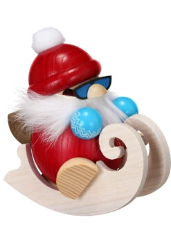 German Incense Smoker Santa Claus, Height 12 Cm / 5 Inch, Original Erzgebirge By Seiffener Volkskunst SV 19165