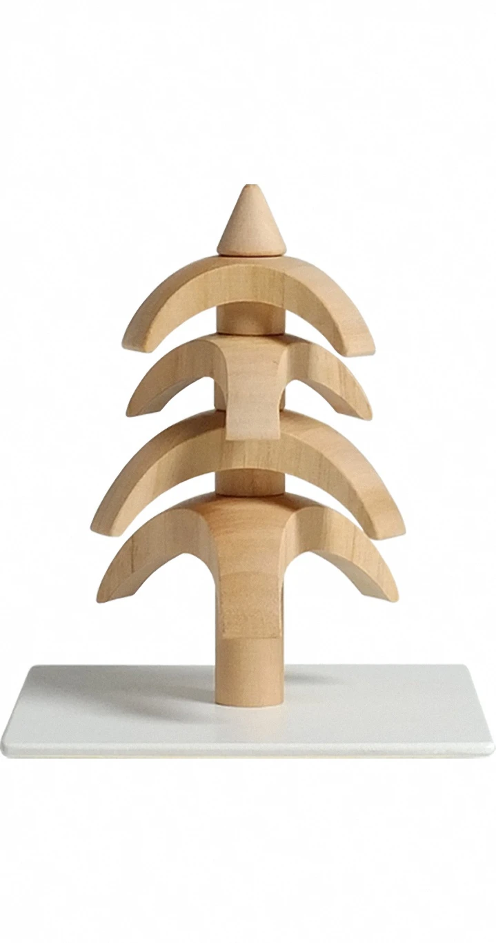 Tree To Turn, Cherry Wood, 8 Cm / 6 Inch, Original Erzgebirge By Seiffener Volkskunst 3 Tree To Turn, Cherry Wood, 8 Cm / 6 Inch, Original Erzgebirge By Seiffener Volkskunst