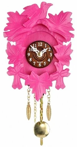 Kuckulino Black Forest Clock With Quartz Movement And Cuckoo Chime, PinkTU 2015 PQ Pink