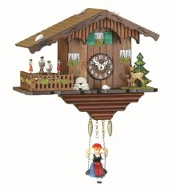 Kuckulino BlackForest Clock Swiss House With Quartz Movement And Cuckoo Chime, Turning DancersTU 2019 SQ