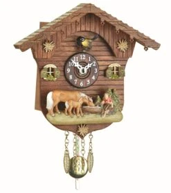 Kuckulino Black Forest Clock Swiss House With Quartz Movement And Cuckoo Chime