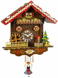 Black Forest Clock Swiss House, Turning Water-wheel