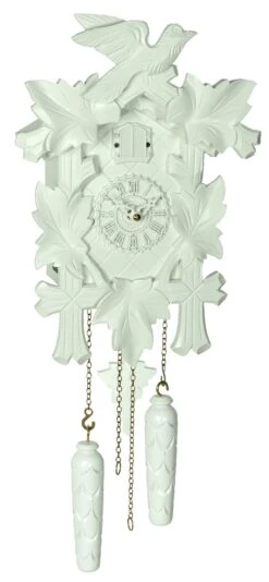 Quartz Cuckoo Clock5-leaves, Bird TU 350/20 Q Weiss