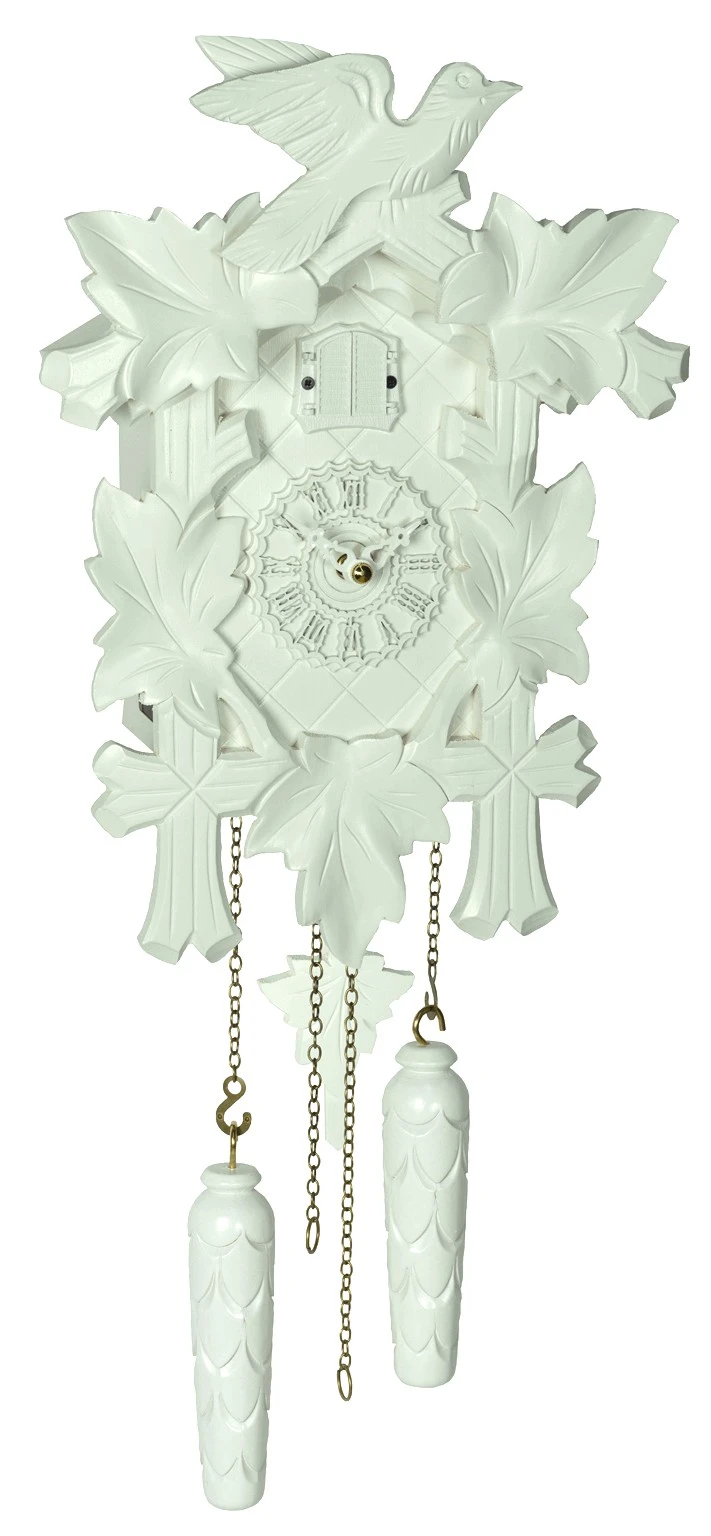 Quartz Cuckoo Clock5-leaves, Bird TU 350/20 Q Weiss 3 Quartz Cuckoo Clock5-leaves, Bird TU 350/20 Q Weiss