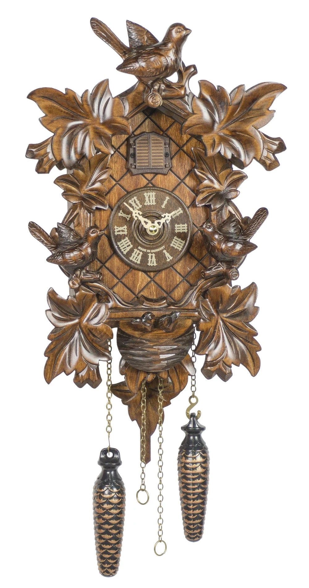Quartz Cuckoo Clock6 Leaves, 3 Birds, Nest TU 362 Q 3 Quartz Cuckoo Clock6 Leaves, 3 Birds, Nest TU 362 Q