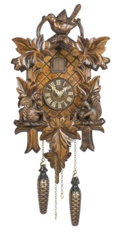 Quartz Cuckoo Clock5 Leaves, Bird, Squirrel TU 363 Q