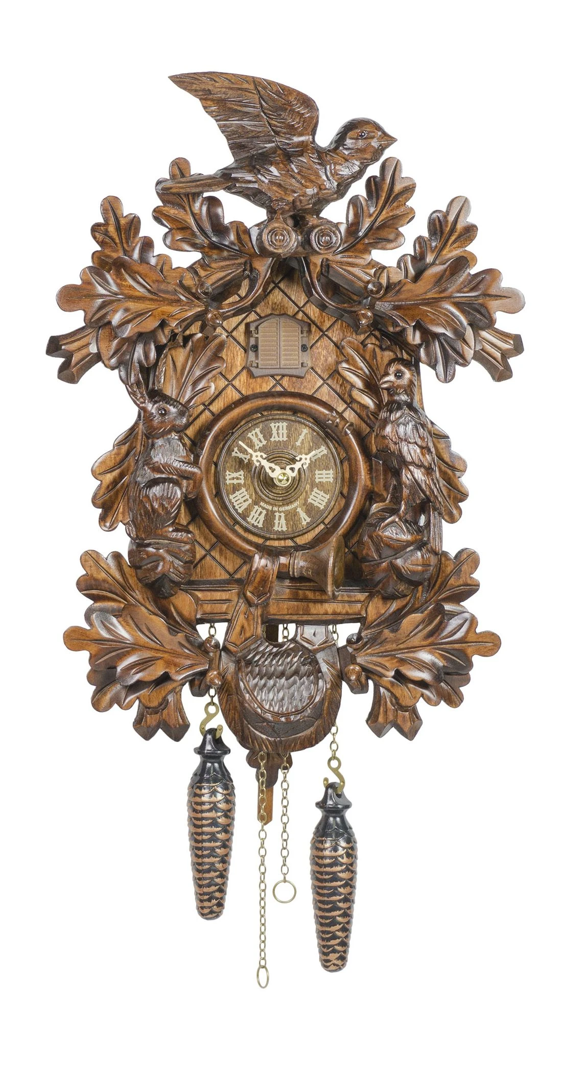 Quartz Cuckoo ClockOak, Sitting Animals, With Music 3 Quartz Cuckoo ClockOak, Sitting Animals, With Music