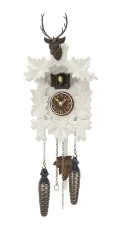Quartz Cuckoo Clock5 Leaves, Head Of A Deer, With Music