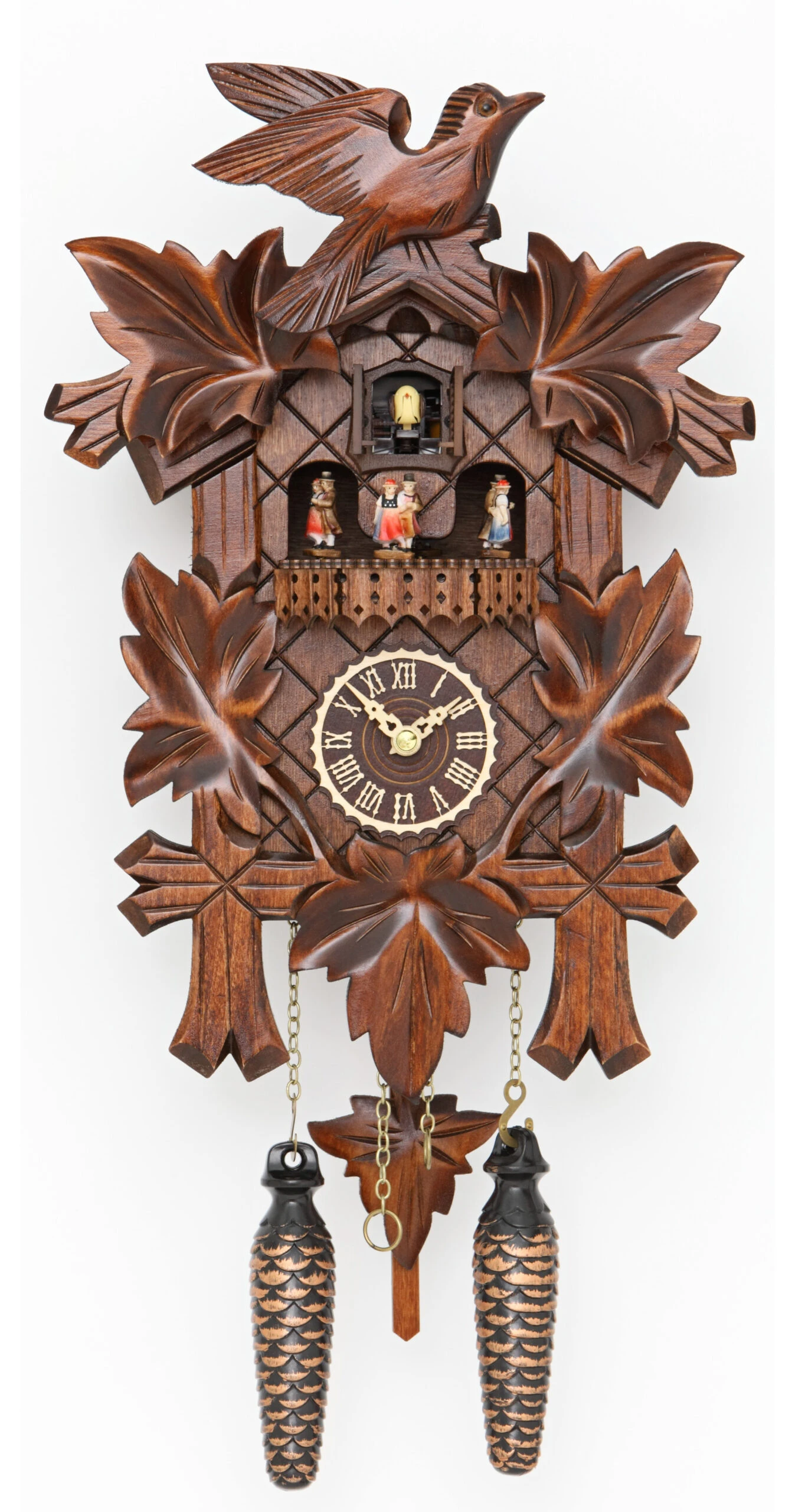 Quartz Cuckoo Clock5 Leaves, Bird, With Music TU 376 QMT 3 Quartz Cuckoo Clock5 Leaves, Bird, With Music TU 376 QMT