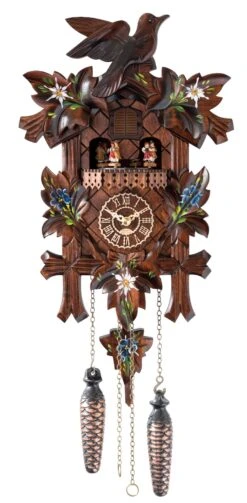 Quartz Cuckoo Clock5 Leaves, Birds, With Music And Moving Dancers