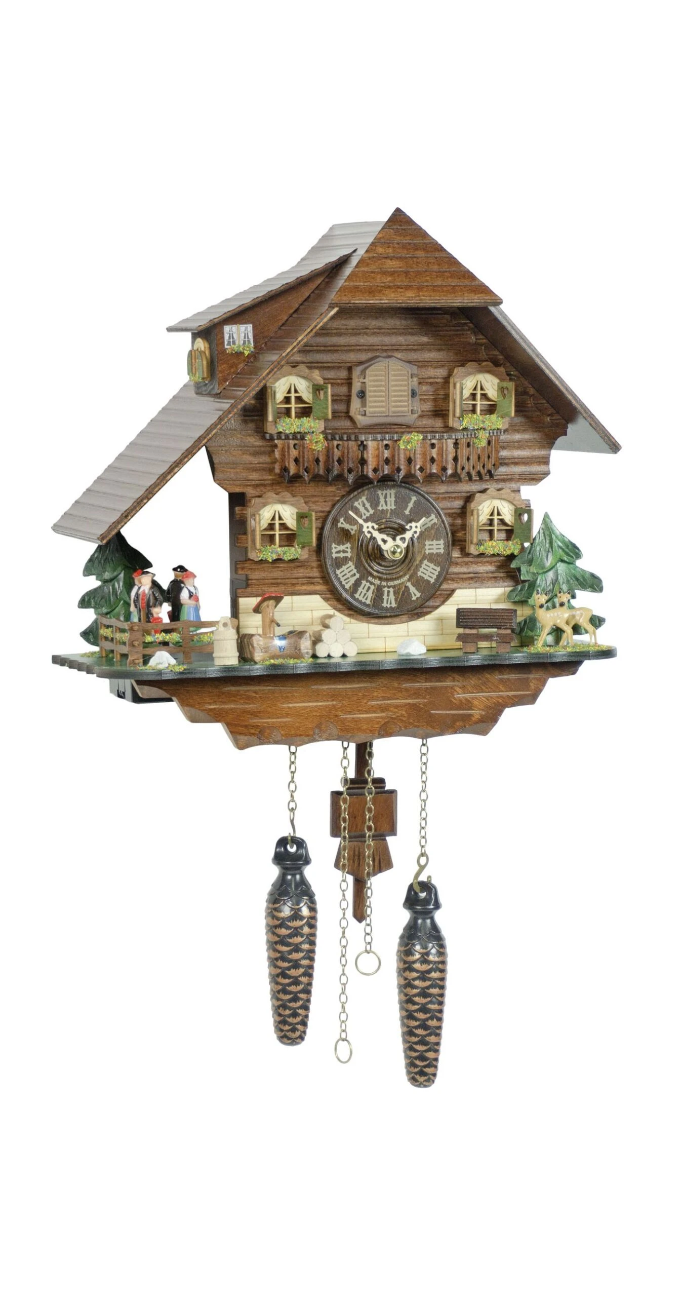 Quartz Cuckoo ClockBlack Forest House With Music, Turning Dancers 3 Quartz Cuckoo ClockBlack Forest House With Music, Turning Dancers