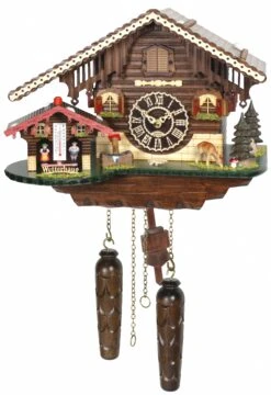 Quartz Cuckoo ClockSwiss House With Weather House And Music
