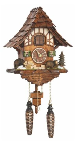 Quartz Cuckoo ClockBlackForest House With Music TU 4201 QM