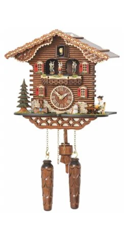 Quartz Cuckoo ClockSwiss House With Music, Turning Dancers TU 4209 QMT HZZG