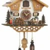 Quartz Cuckoo ClockBlack Forest House With Moving Beer Drinker And Mill Wheel, With Music TU 4214 QM -Modern cuckoo clocks Store tu 4214 qm