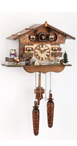 Quartz Cuckoo ClockSwiss House With Music, Turning Dancers TU 447 QTM HZZG