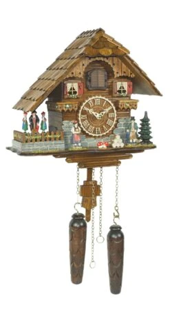 Quartz Cuckoo ClockBlack Forest House, Turning Dancers TU 448 QT HZZG