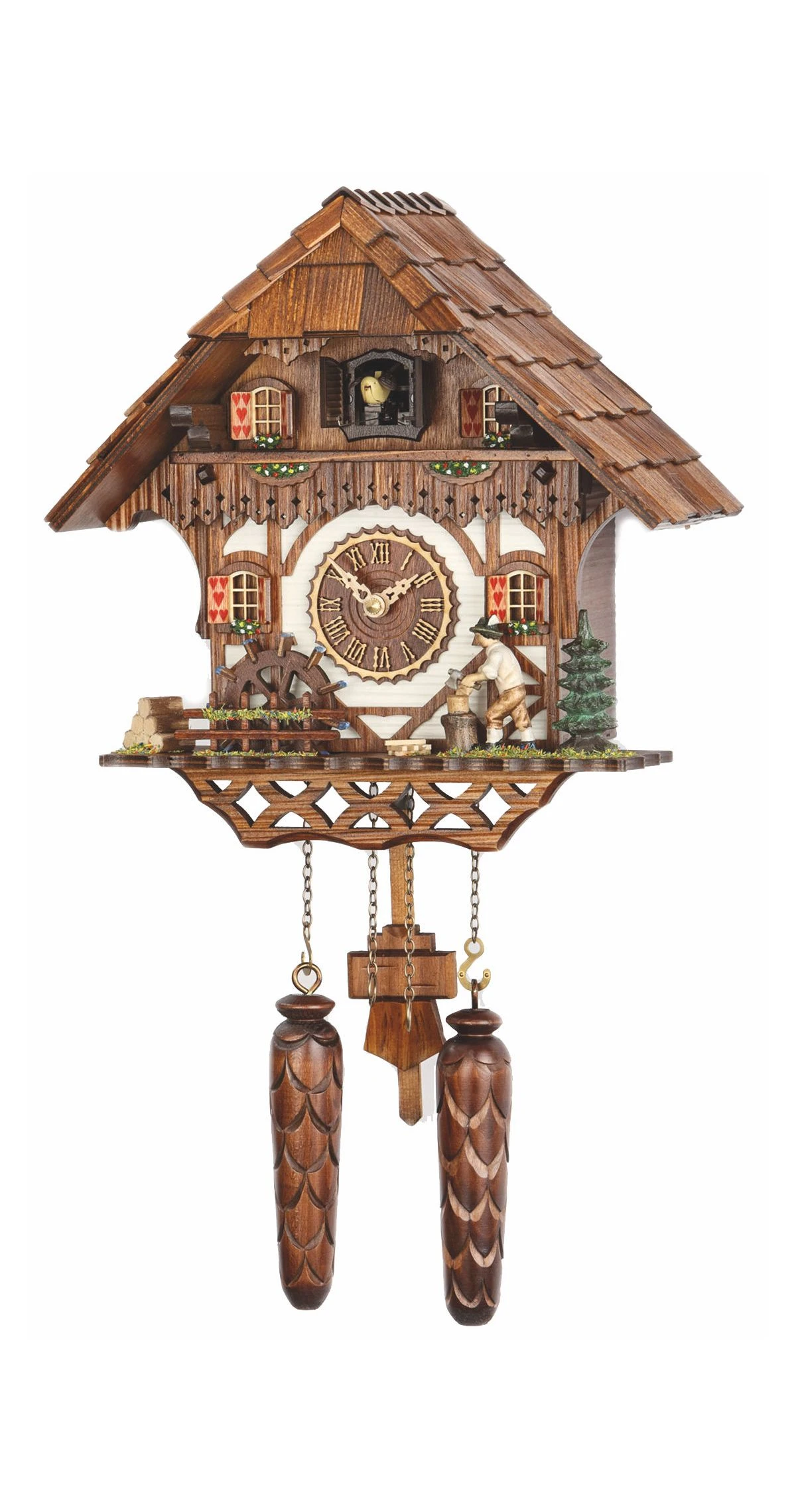 Quartz Cuckoo ClockBlack Forest House With Music, Wood-cutter TU 468 QM HZZG 3 Quartz Cuckoo ClockBlack Forest House With Music, Wood-cutter TU 468 QM HZZG