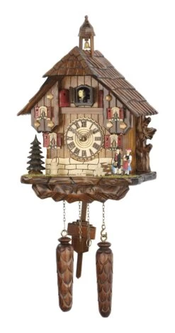 Quartz Cuckoo ClockBlack Forest House With Music TU 479 QM HZZG