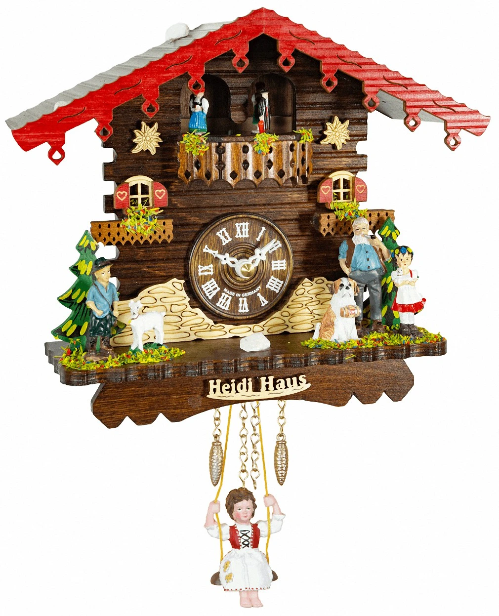 Black Forest Clock Swiss House, Permanent Turning DancersTU 505 SQ 3 Black Forest Clock Swiss House, Permanent Turning DancersTU 505 SQ