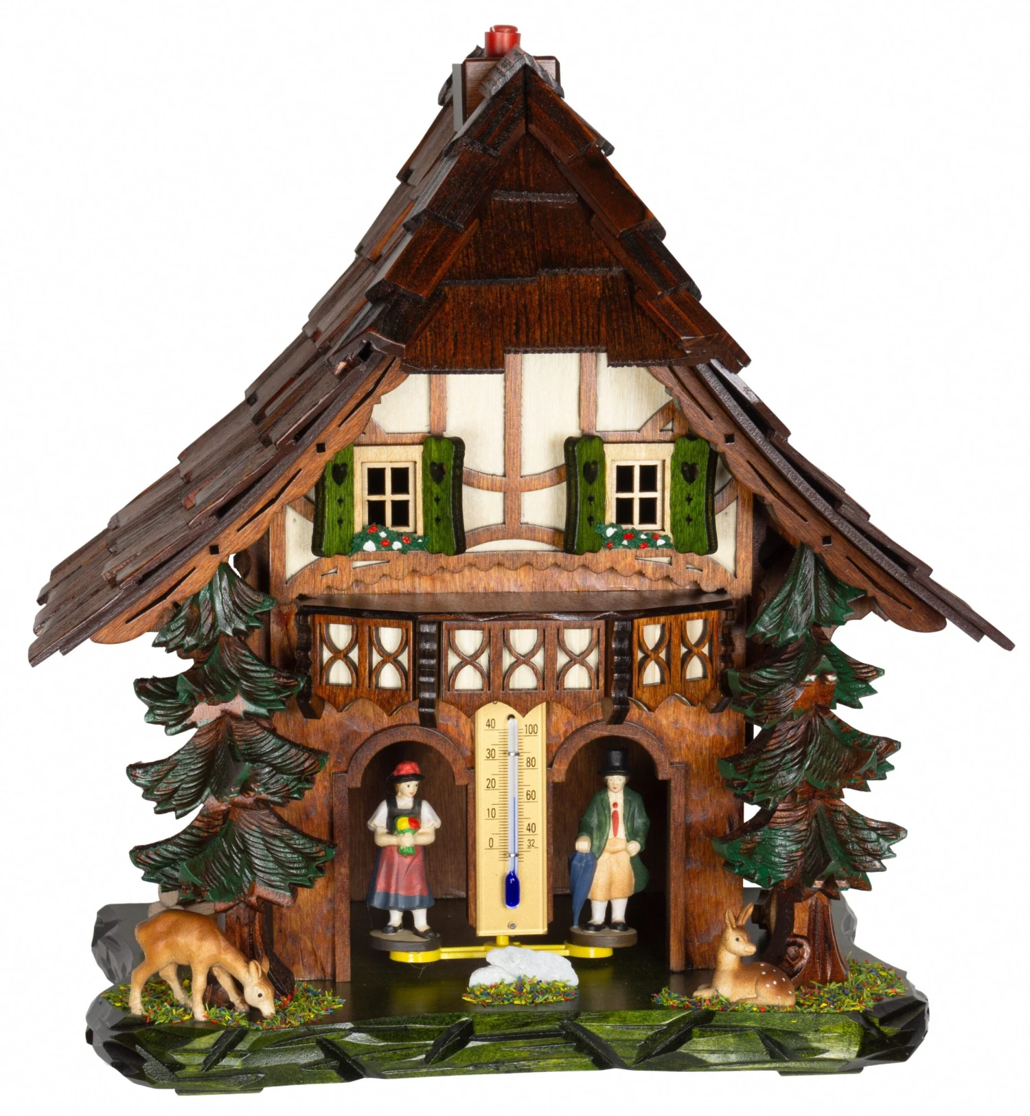 German Black Forest Weather House With Wooden Figures TU 865 3 German Black Forest Weather House With Wooden Figures TU 865