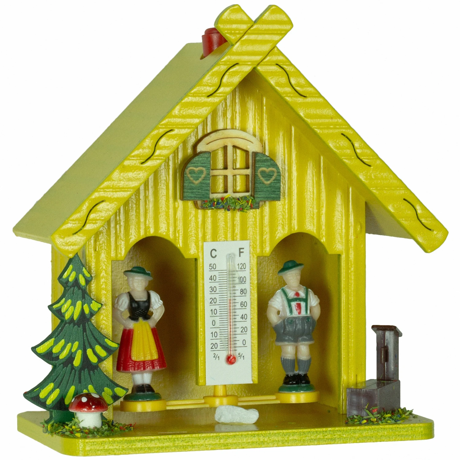 German Black Forest Weather House Yellow TU 894 Gelb 3 German Black Forest Weather House Yellow TU 894 Gelb