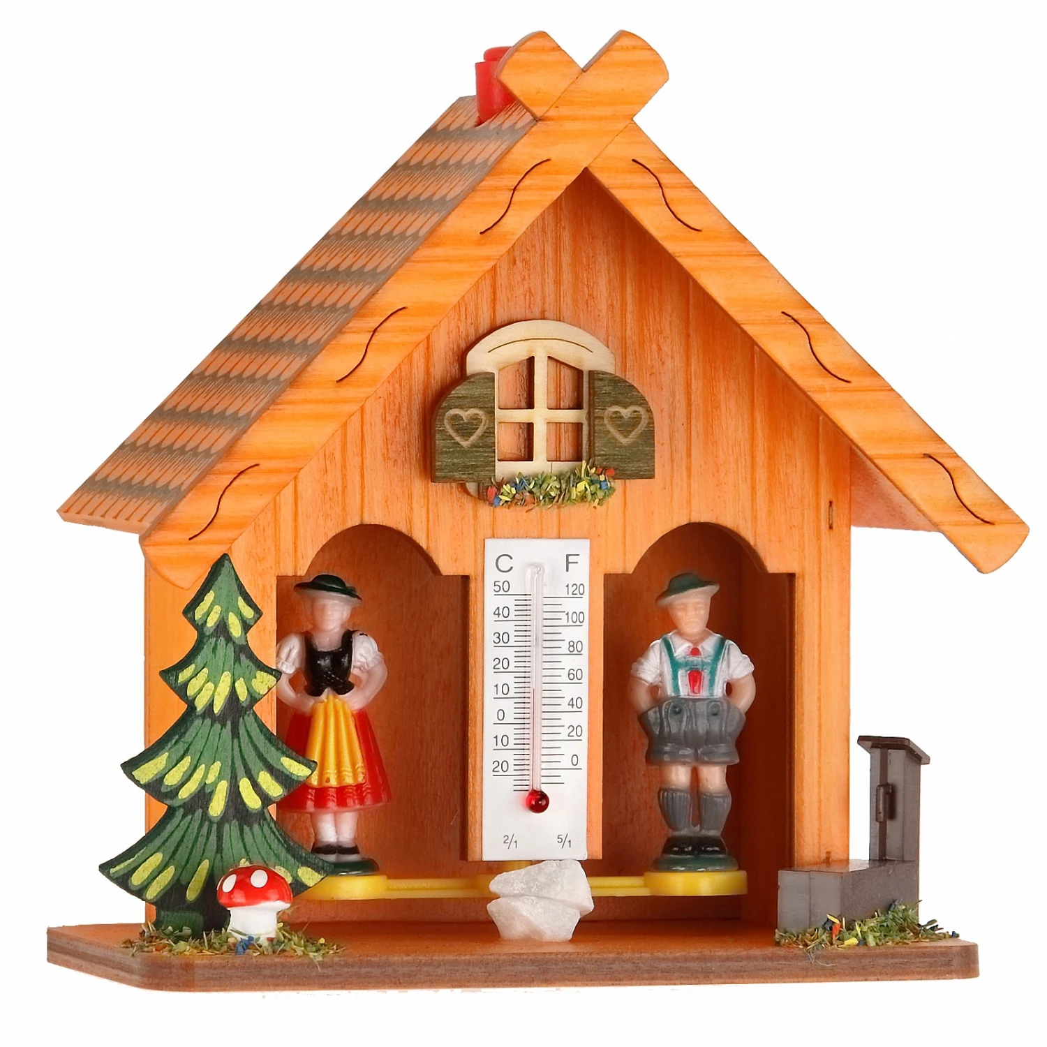German Black Forest Weather House Orange TU 894 Orange 3 German Black Forest Weather House Orange TU 894 Orange