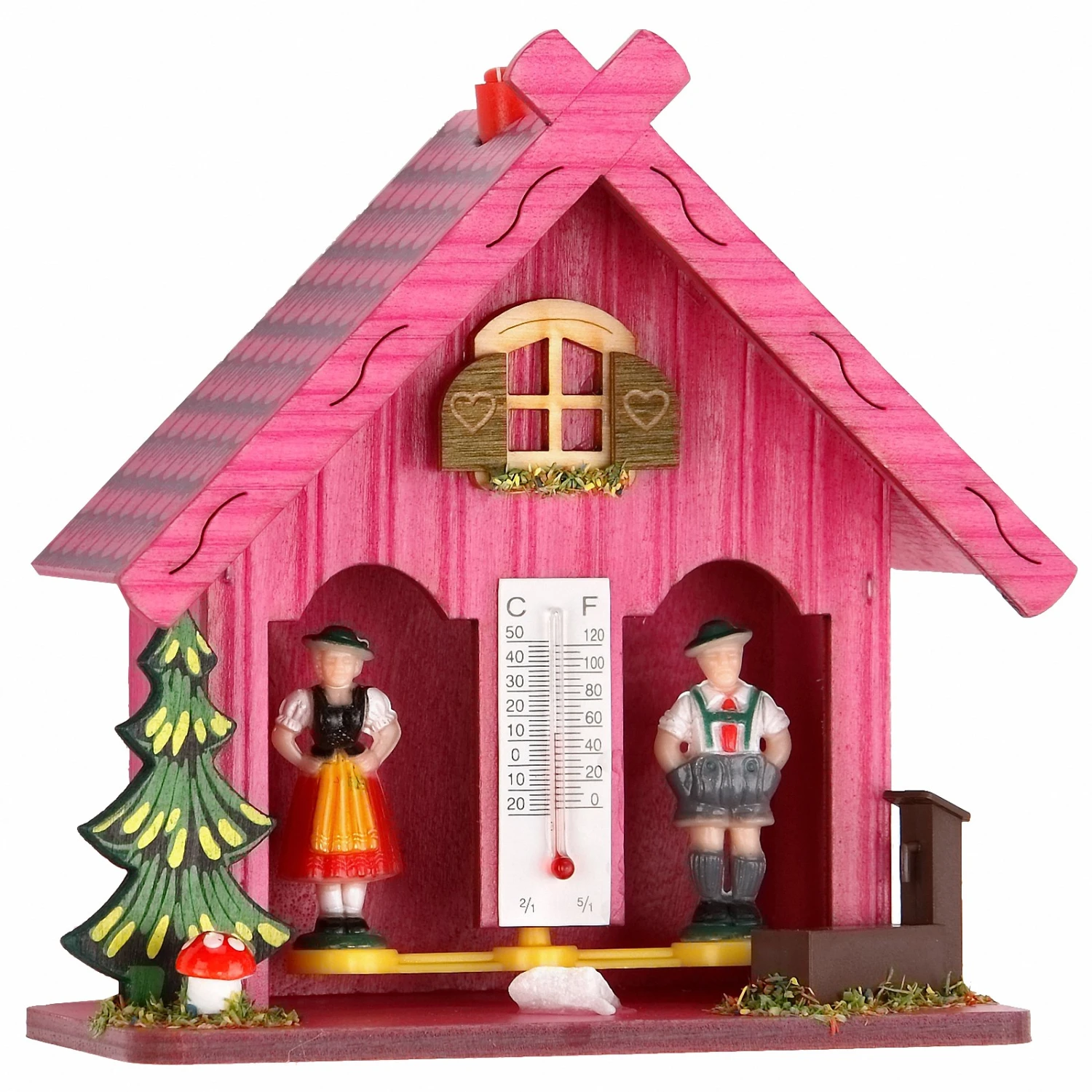German Black Forest Weather House Pink TU 894 Pink 3 German Black Forest Weather House Pink TU 894 Pink