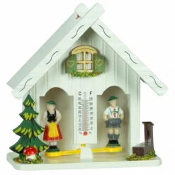 German Black Forest Weather House White TU 894 Weiss