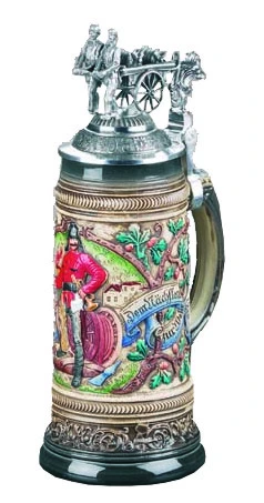German Beer Stein Fire Brigade Relief Bumper 0.5 Liter Tankard, Beer Mug ZO 1373/9013 3 German Beer Stein Fire Brigade Relief Bumper 0.5 Liter Tankard, Beer Mug ZO 1373/9013