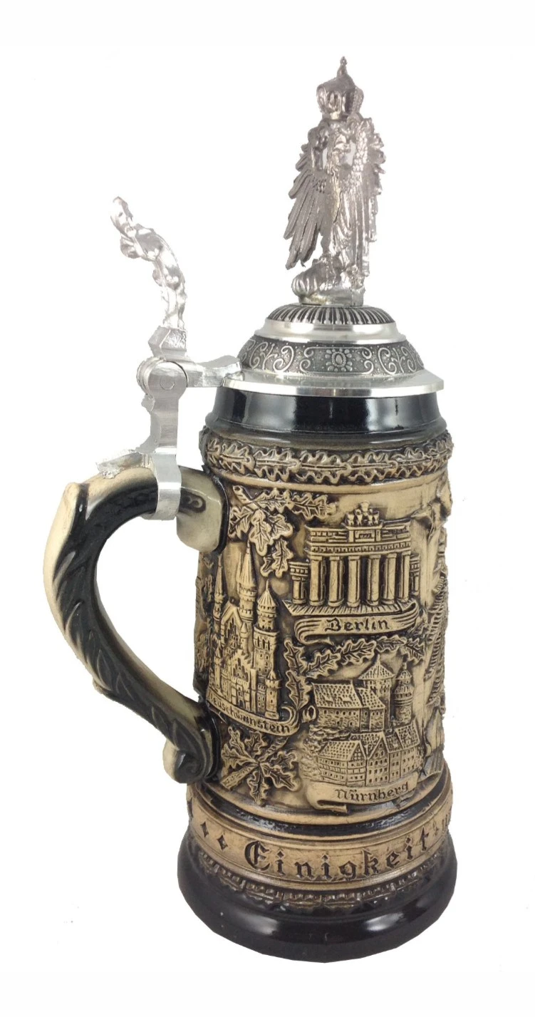 German Beer Stein Pewter Deutschland Eagle Stein 0.5 Liter Tankard, Beer Mug ZO 1403/5013 3 German Beer Stein Pewter Deutschland Eagle Stein 0.5 Liter Tankard, Beer Mug ZO 1403/5013