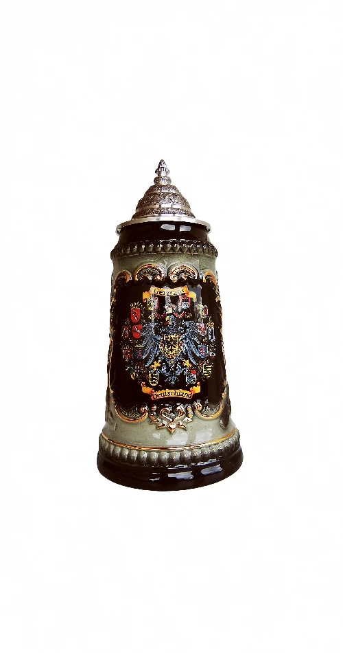 German Beer Stein German With State Coat Of Arms Stein 0.5 Liter Tankard, Beer Mug ZO 1573S6011 3 German Beer Stein German With State Coat Of Arms Stein 0.5 Liter Tankard, Beer Mug ZO 1573S6011