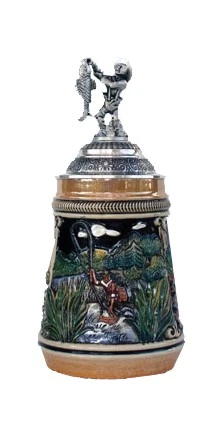 German Beer Stein Fisherman's Stein 0.5 Liter Tankard, Beer Mug ZO 1713/9913