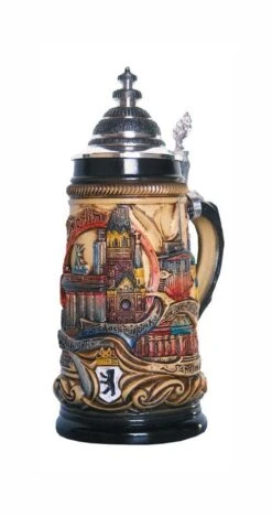 German Beer Stein Berlin Panorama Stein 0.5 Liter Tankard, Beer Mug ZO 1744/906