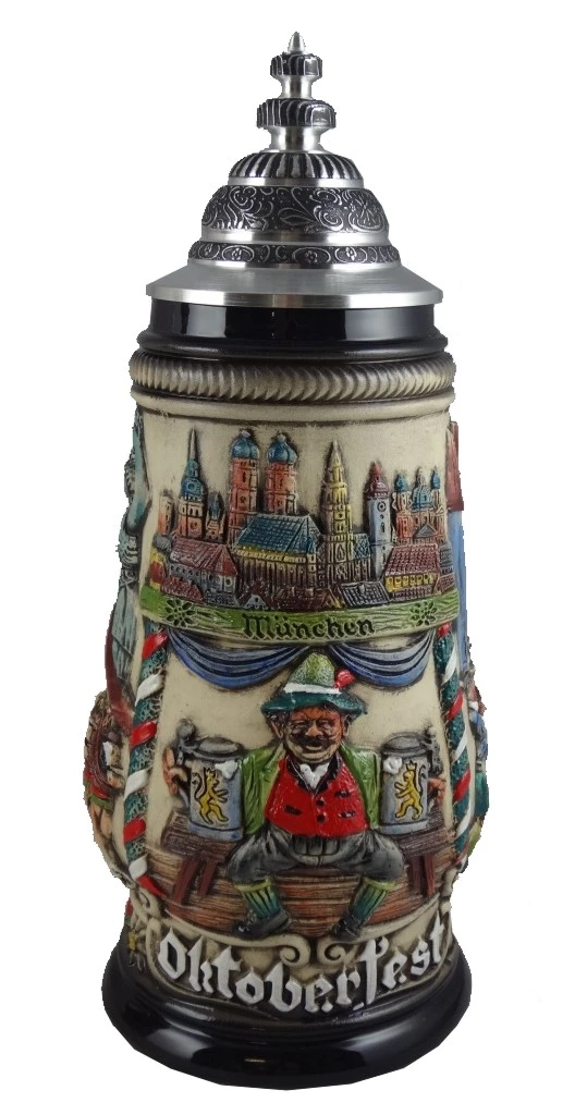 German Beer Stein Oktoberfest Munich Bavaria Stein 0.5 Liter Tankard, Beer Mug ZO 1756/906 3 German Beer Stein Oktoberfest Munich Bavaria Stein 0.5 Liter Tankard, Beer Mug ZO 1756/906