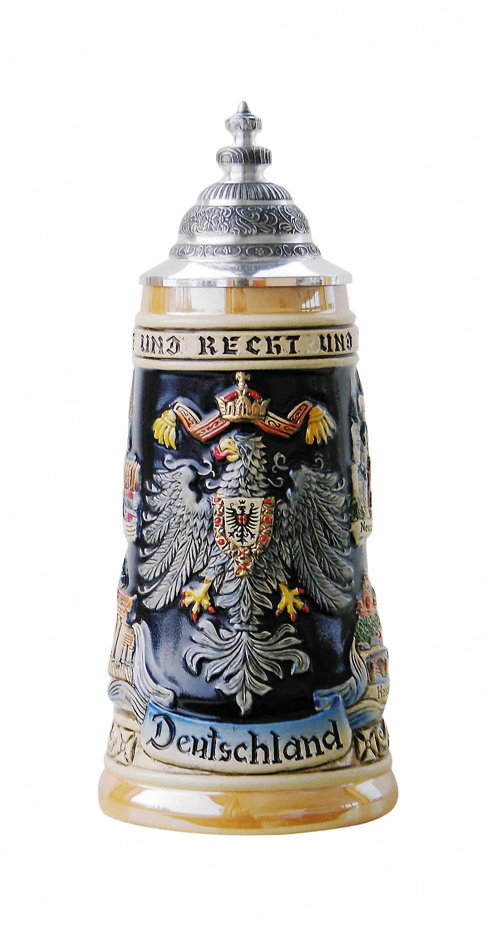 German Beer Stein Pewter Deutschland Eagle Stein 0.5 Liter Tankard, Beer Mug ZO 1786/996V 3 German Beer Stein Pewter Deutschland Eagle Stein 0.5 Liter Tankard, Beer Mug ZO 1786/996V