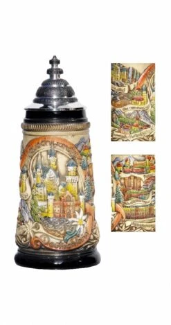 German Beer Stein Neuschwanstein 0.5 Liter Tankard, Beer Mug ZO 1833/906