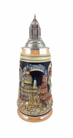 German Beer Stein Dresden With Frauenkirche 0.5 Liter Tankard, Beer Mug ZO 1839/9913