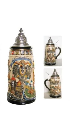 German Beer Stein Cities 1 Liter Tankard, Beer Mug ZO 1941/906