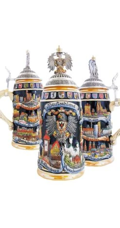 German Beer Stein Cities 1 Liter Tankard, Beer Mug ZO 1941/9913