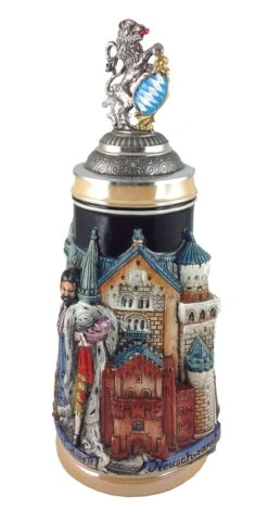 German Beer Stein Neuschwanstein 1 Liter Tankard, Beer Mug ZO 1998/9910